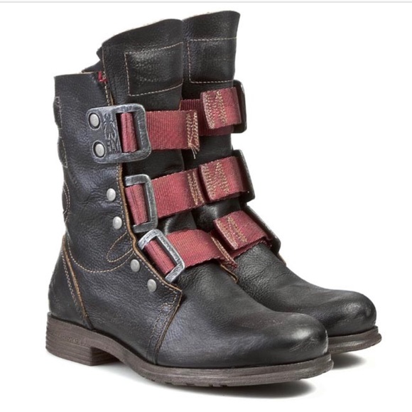 Fly London Stif Distressed Black Boots 